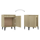 sengebord med metalben 40x30x50 cm sonoma-eg
