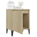 sengeborde med metalben 40x30x50 cm sonoma-eg