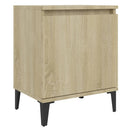 sengeborde med metalben 40x30x50 cm sonoma-eg