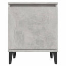 sengebord med metalben 40x30x50 cm betongrå