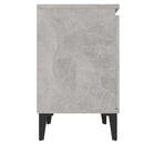 sengebord med metalben 40x30x50 cm betongrå