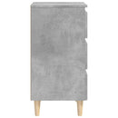 sengeskabe m. massive træben 2 stk. 40x35x69 cm betongrå