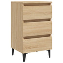 sengeskab m. metalben 40x35x69 cm sonoma-eg
