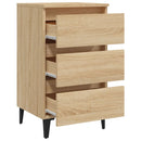 sengeskab m. metalben 40x35x69 cm sonoma-eg