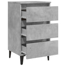 sengeskab m. metalben 40x35x69 cm betongrå