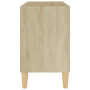 tv-skab med massive træben 69,5x30x50 cm sonoma-eg