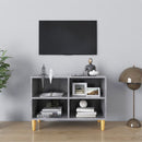 tv-skab med massive træben 69,5x30x50 cm betongrå