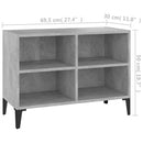 tv-skab med metalben 69,5x30x50 cm betongrå