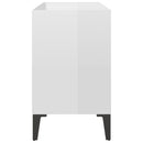 tv-skab med metalben 69,5x30x50 cm hvid højglans