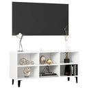 tv-skab med metalben 103,5x30x50 cm hvid