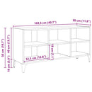 tv-skab med metalben 103,5x30x50 cm hvid