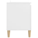 tv-bord med massive træben 103,5x35x50 cm hvid