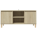 tv-bord med massive træben 103,5x35x50 cm sonoma-eg