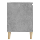 tv-bord med massive træben 103,5x35x50 cm betongrå