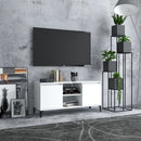 tv-skab med metalben 103,5x35x50 cm hvid