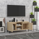 tv-skab med metalben 103,5x35x50 cm sonoma-eg