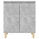 skænk med massive træben 60x35x70 cm konstrueret betongrå