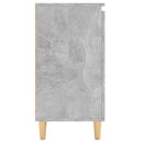 skænk med massive træben 60x35x70 cm konstrueret betongrå