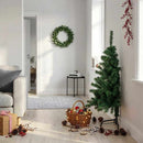 kunstigt halvt juletræ med juletræsfod 120 cm PVC grøn