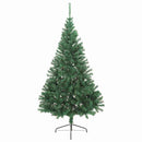 kunstigt halvt juletræ med juletræsfod 240 cm PVC grøn