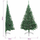 kunstigt halvt juletræ med juletræsfod 240 cm PVC grøn