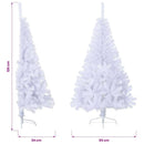 kunstigt halvt juletræ med juletræsfod 120 cm PVC hvid