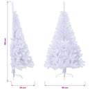 kunstigt halvt juletræ med juletræsfod 120 cm PVC hvid