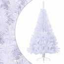 kunstigt halvt juletræ med juletræsfod 150 cm PVC hvid