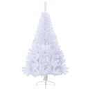 kunstigt halvt juletræ med juletræsfod 150 cm PVC hvid