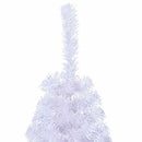 kunstigt halvt juletræ med juletræsfod 150 cm PVC hvid