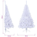 kunstigt halvt juletræ med juletræsfod 150 cm PVC hvid