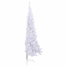 kunstigt halvt juletræ med juletræsfod 180 cm PVC hvid
