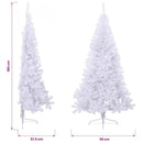 kunstigt halvt juletræ med juletræsfod 180 cm PVC hvid