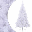 kunstigt halvt juletræ med juletræsfod 210 cm PVC hvid