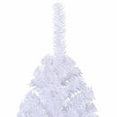 kunstigt halvt juletræ med juletræsfod 210 cm PVC hvid