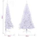 kunstigt halvt juletræ med juletræsfod 210 cm PVC hvid