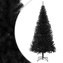 kunstigt juletræ med juletræsfod 240 cm PVC sort