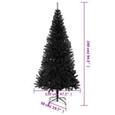 kunstigt juletræ med juletræsfod 240 cm PVC sort