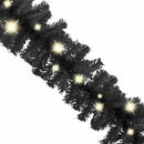 juleguirlande med LED-lys 10 m sort