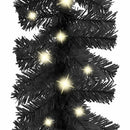 juleguirlande med LED-lys 10 m sort