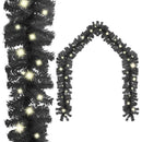 juleguirlande med LED-lys 20 m sort