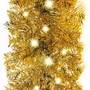 juleguirlande med LED-lys 10 m guldfarvet
