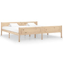sengeramme uden madras massivt fyrretræ 200x200 cm