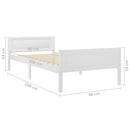 sengeramme uden madras massivt fyrretræ 90x200 cm hvid