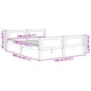 sengestel 140x200 cm massivt fyrretræ hvid
