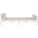 sengestel 160x200 cm massivt fyrretræ hvid
