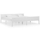 sengeramme uden madras massivt fyrretræ 200x200 cm hvid