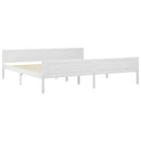 sengeramme uden madras massivt fyrretræ 200x200 cm hvid