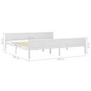 sengeramme uden madras massivt fyrretræ 200x200 cm hvid