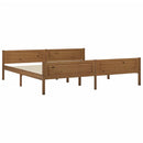 sengestel 200x200 cm massivt fyrretræ gyldenbrun